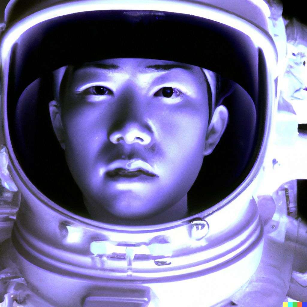 an astronaut, photograph, infrared